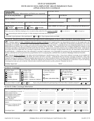 Form Health1 Application for Coverage - State and School Employees&#039; Health Insurance Plan - Mississippi
