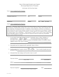 Form HRD-001 &quot;Physicians' Certification Form - State of Mississippi Donated Leave Program&quot; - Mississippi