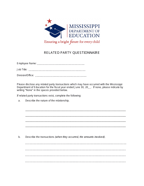 Related Party Questionnaire Form - Mississippi