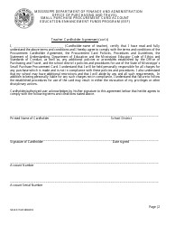 Form MS EEF CTA01 Teacher Cardholder Agreement - Mississippi, Page 2