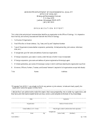 Document preview: Form MRD-1 Organization Report - Mississippi