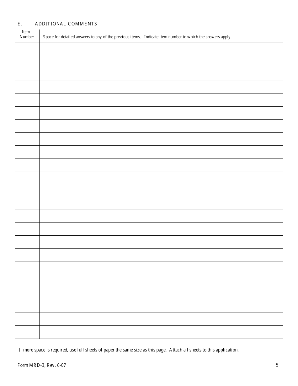 Form MRD-3 Surface Mining Permit Application - Mississippi, Page 5