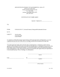 Form MRD-5 Certificate of Compliance - Mississippi