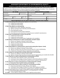 Checklist of Required Documentation for Ust Modification/Installation - Mississippi