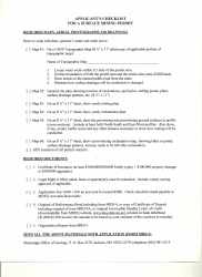 Document preview: Applicant's Checklist for a Surface Mining Permit - Mississippi