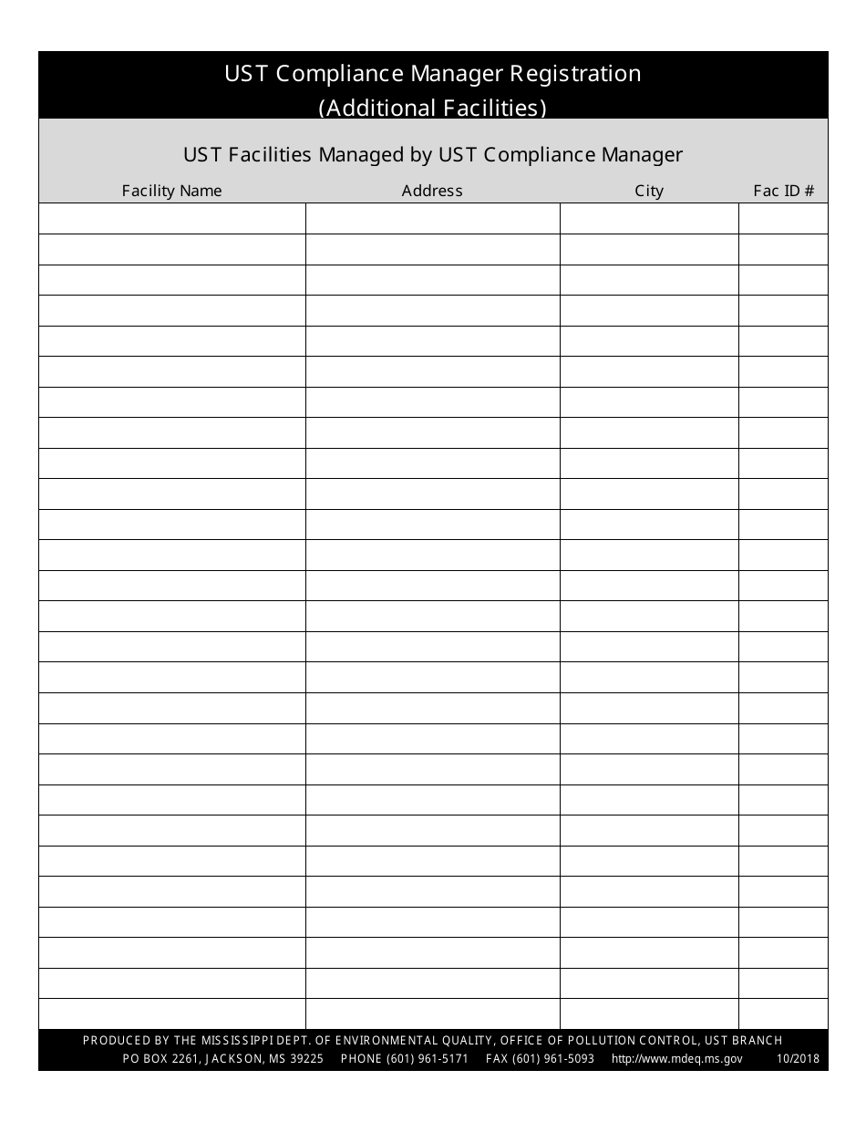 Ust Compliance Manager Registration Form - Mississippi, Page 2