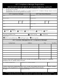 &quot;Ust Compliance Manager Registration Form&quot; - Mississippi