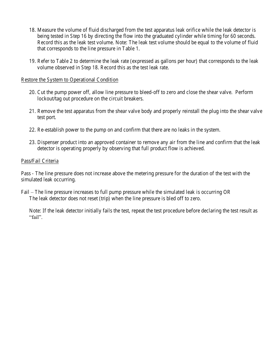 Annual Automatic Line Leak Detector Testing Form - Mississippi, Page 4
