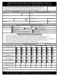 Document preview: Annual Electronic Interstitial Monitoring Device Testing Form - Mississippi
