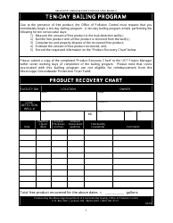 Document preview: Product Recovery Chart Form - Ten-Day Bailing Program - Mississippi