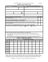 Weekly Vapor Monitoring Form - Mississippi, Page 2