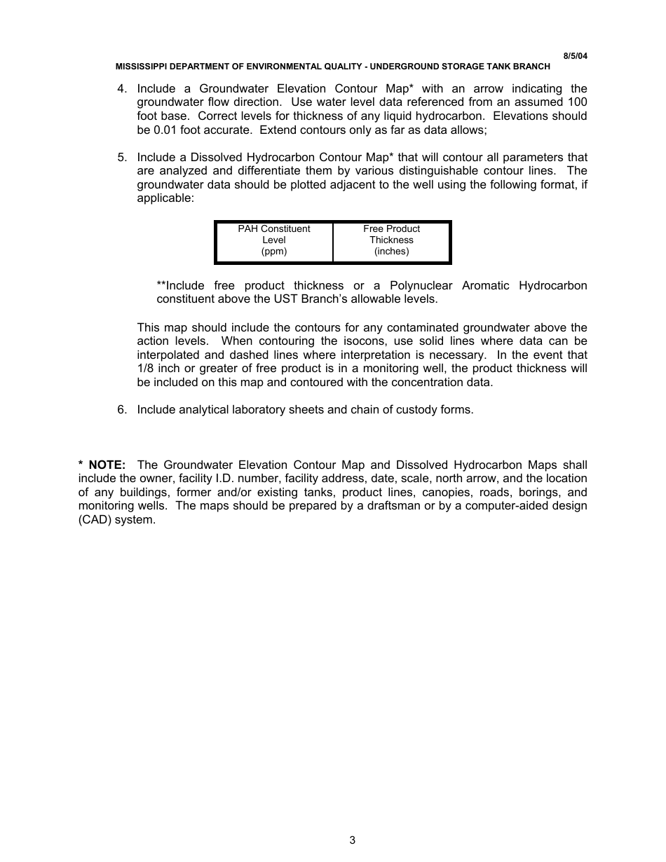 Scope of Work for Groundwater Sampling - Pah - Mississippi, Page 3