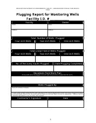 Work Plan for Plugging Monitor Wells - Mississippi, Page 3