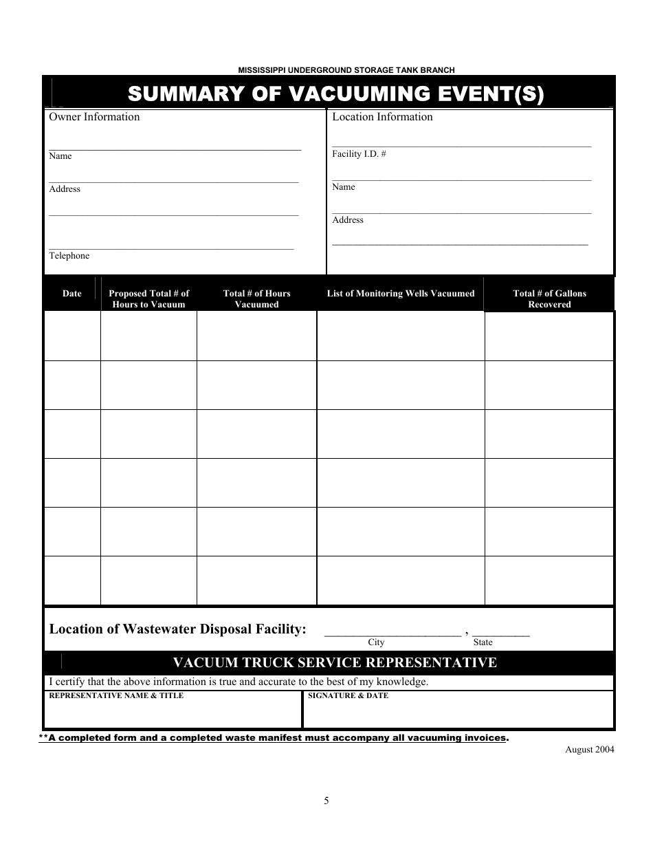 Vacuuming Scope of Work Package - Mississippi, Page 5