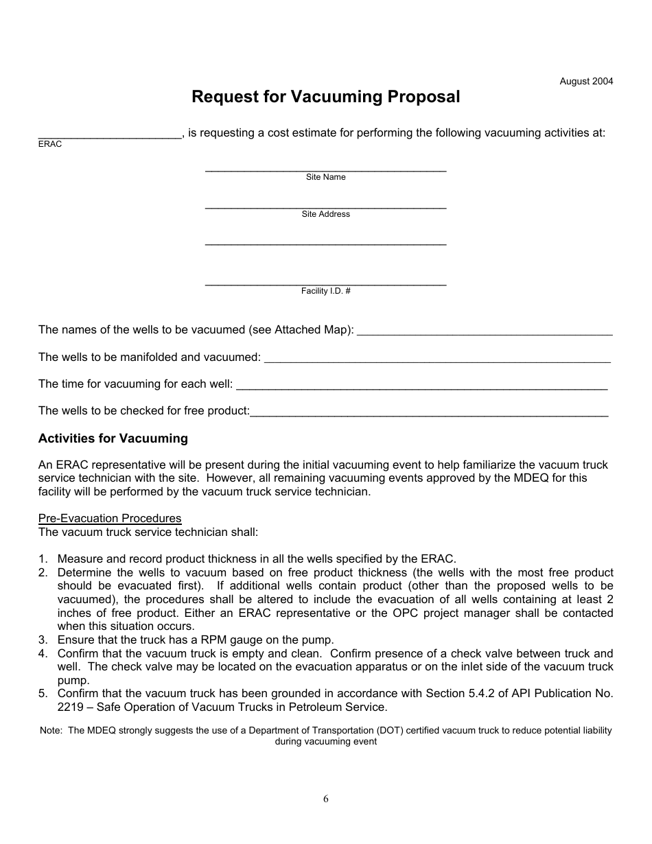 Vacuuming Scope of Work Package - Mississippi, Page 6