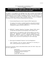 Environmental Response Action Contractor (Erac) Application Packet - Mississippi