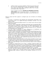 Environmental Response Action Contractor (Erac) Application Packet - Mississippi, Page 5