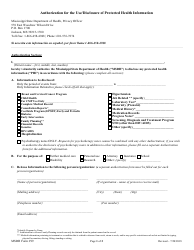 Document preview: Form 99 Authorization for the Use/Disclosure of Protected Health Information - Mississippi