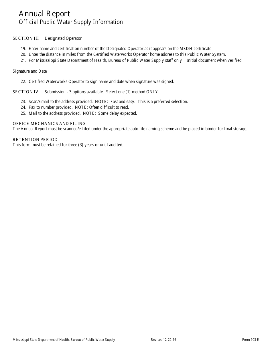 Form 903E Annual Report - Mississippi, Page 3