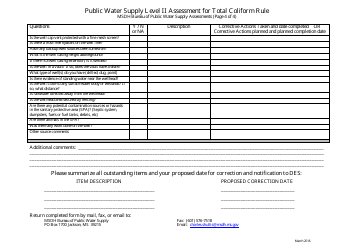 Public Water Supply Level II Assessment for Total Coliform Rule - Mississippi, Page 4