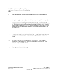 Form 805E Appendix E Single Specialty Ambulatory Surgery Facility Application for Determination of Non-reviewability - Mississippi, Page 2