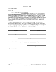 Form 805E Appendix E Single Specialty Ambulatory Surgery Facility Application for Determination of Non-reviewability - Mississippi, Page 3
