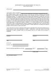 Form 808E Appendix 6 Application for an Emergency Certificate of Need - Mississippi, Page 5