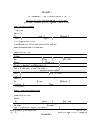Form 829E Appendix I Transfer County of a Home Health Agency - Mississippi