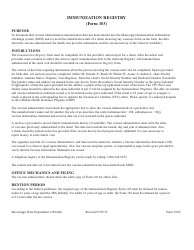 Form 103E Immunization Registry - Mississippi, Page 2