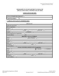 Form 807E Application for a Certificate of Need - Mississippi, Page 3
