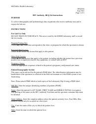 Form 364 HIV Antibody Requisition - Mississippi, Page 2