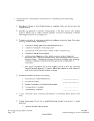 Form 825E Appendix G Certificate of Need (Con) Progress Report/ Six-Month Extension Request - Mississippi, Page 2