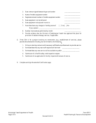 Form 825E Appendix G Certificate of Need (Con) Progress Report/ Six-Month Extension Request - Mississippi, Page 3