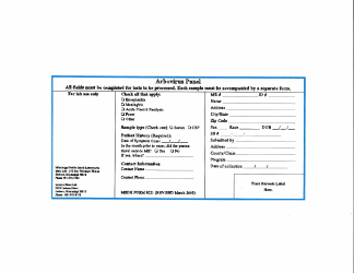 Form 8021 Arbovirus Panel - Mississippi