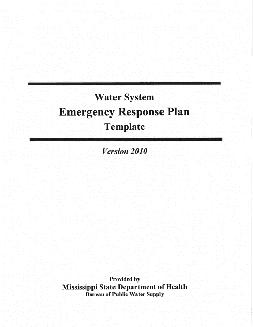 Emergency Response Plan Template - Mississippi
