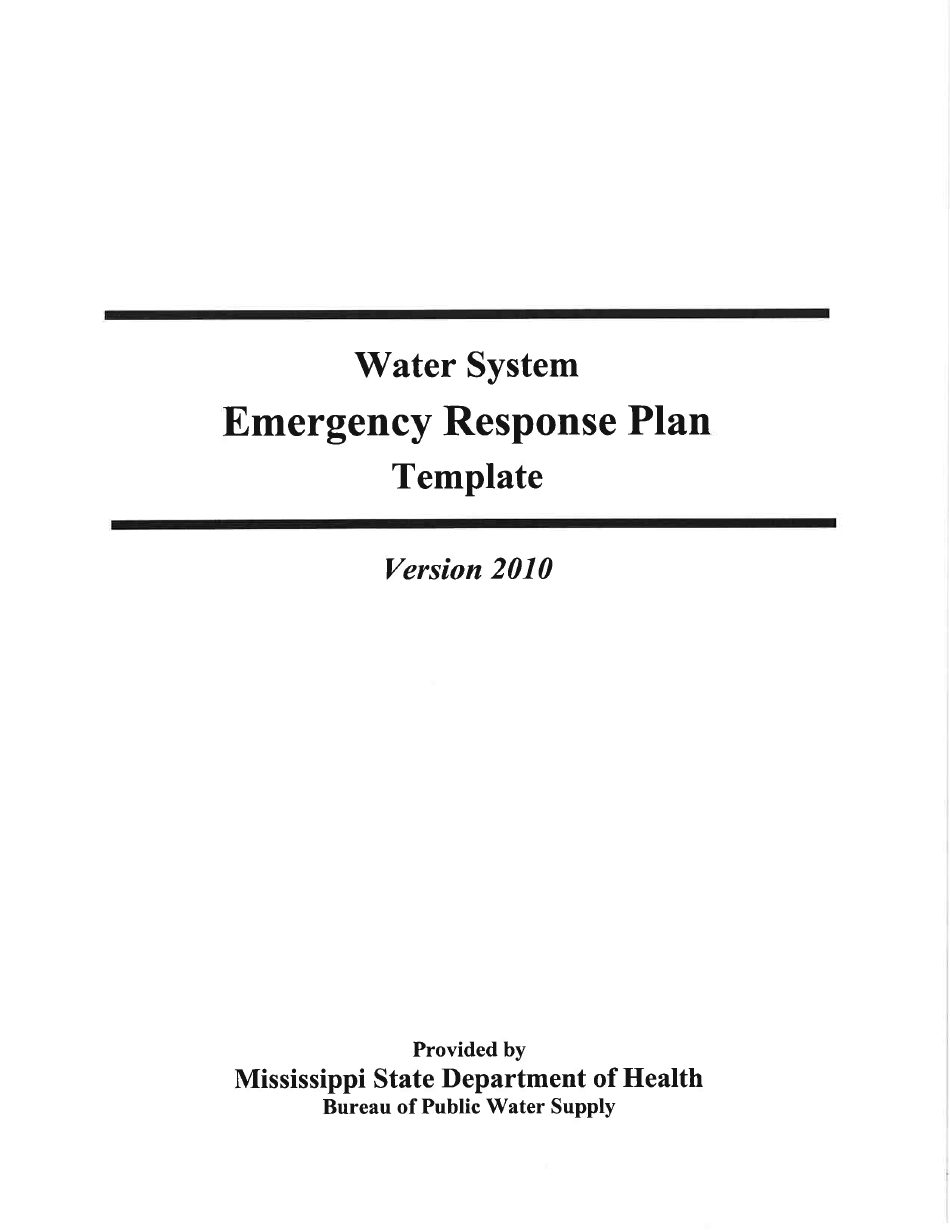 Emergency Response Plan Template - Mississippi, Page 1