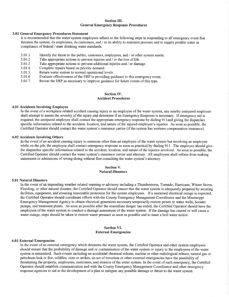 Emergency Response Plan Template - Mississippi, Page 4