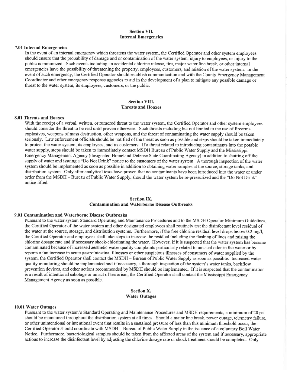 Emergency Response Plan Template - Mississippi, Page 5