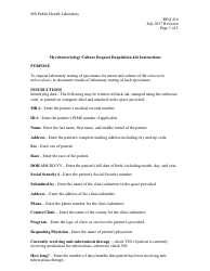 Form 416 Mycobacteriology Culture Request - Mississippi, Page 2