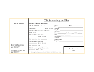 Form 493 Tb Screening by Eia - Mississippi