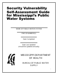 Security Vulnerability Self-assessment Guide for Mississippi&#039;s Public Water Systems - Mississippi