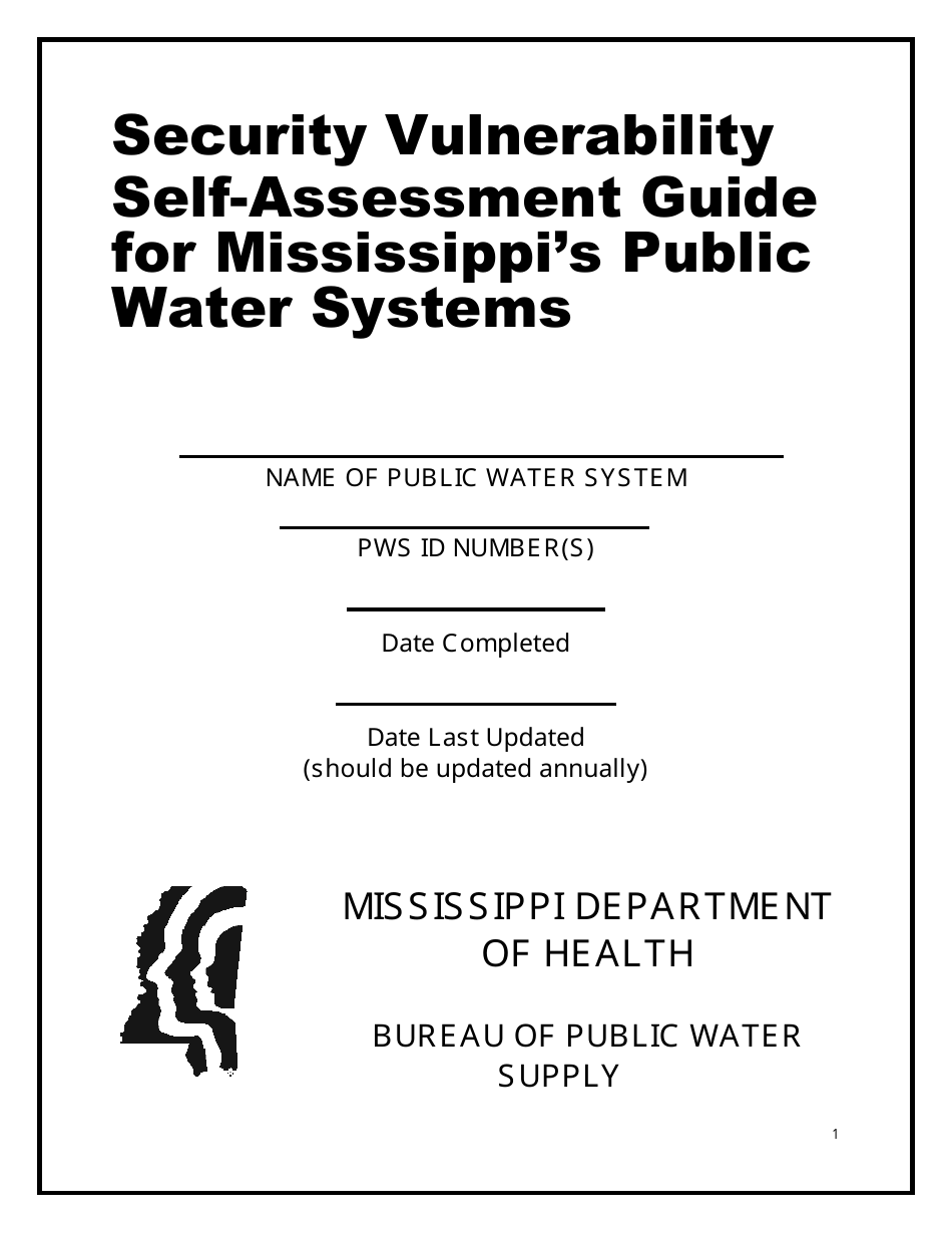 Security Vulnerability Self-assessment Guide for Mississippis Public Water Systems - Mississippi, Page 1