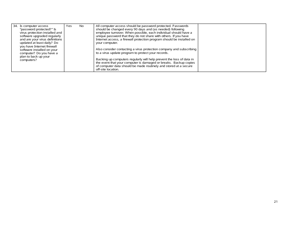 Security Vulnerability Self-assessment Guide for Mississippis Public Water Systems - Mississippi, Page 21