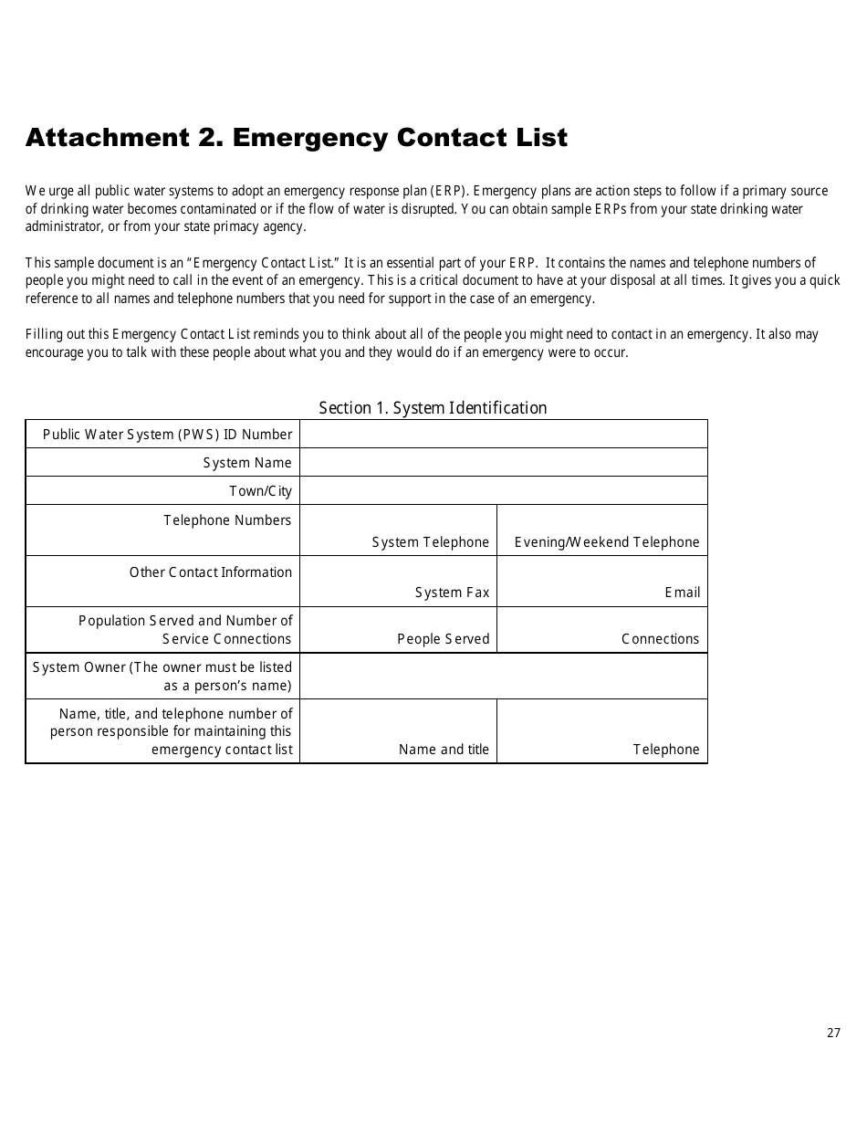 Security Vulnerability Self-assessment Guide for Mississippis Public Water Systems - Mississippi, Page 27