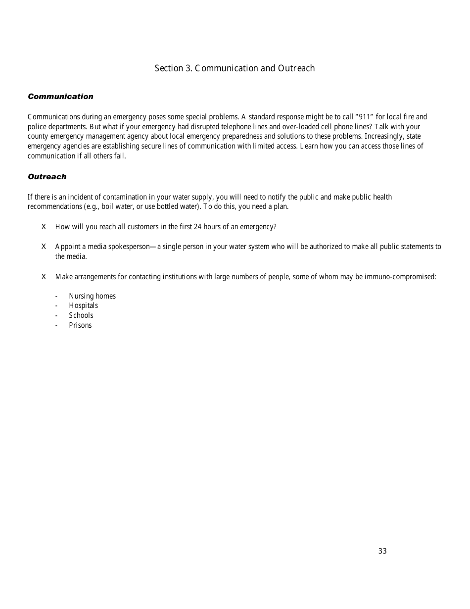 Security Vulnerability Self-assessment Guide for Mississippis Public Water Systems - Mississippi, Page 33