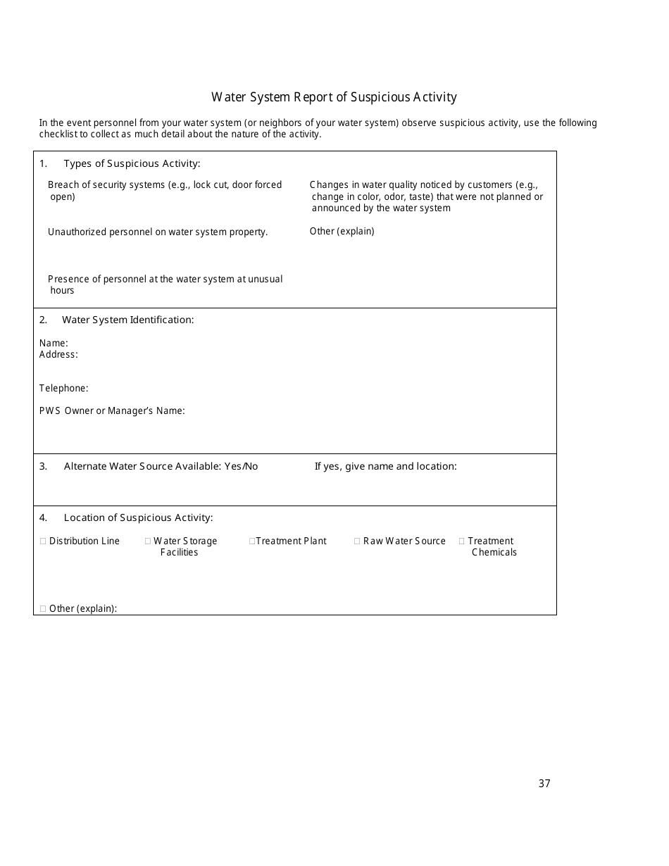 Security Vulnerability Self-assessment Guide for Mississippis Public Water Systems - Mississippi, Page 37