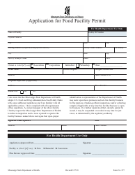 Form 297 &quot;Application for Food Facility Permit&quot; - Mississippi