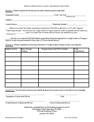 Form 120 Msdh Subgrantee Audit Information Form - Mississippi