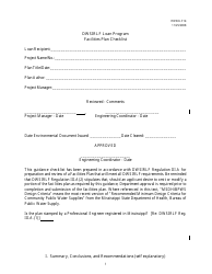 Form HDWILF14 Facilities Plan Checklist - Dwsirlf Loan Program - Mississippi