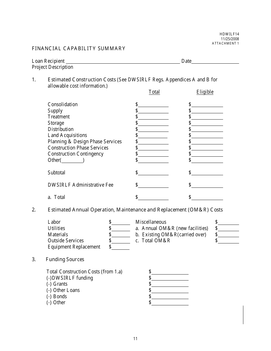 Form HDWILF14 Facilities Plan Checklist - Dwsirlf Loan Program - Mississippi, Page 11